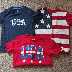 Old Navy Kids USA Tees - Navy, Red, and White